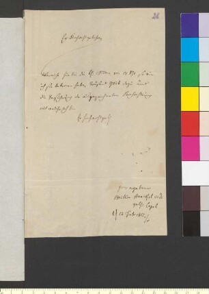 Brief von Henckel von Donnersmarck, Eleonore Maximiliane Ottilie Luise Gräfin an Goethe, Johann Wolfgang von