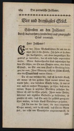 Vier und dreyßigstes Stück