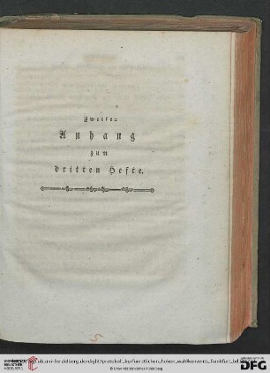 Zweiter Anhang zum dritten Hefte