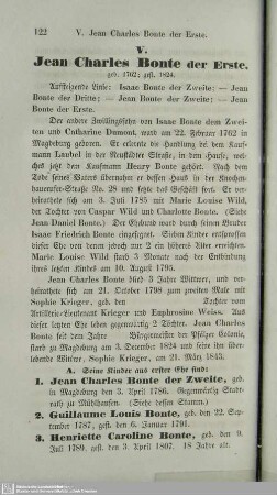 V. Jean Charles Bonte der Erste, geb. 1762; gest. 1824
