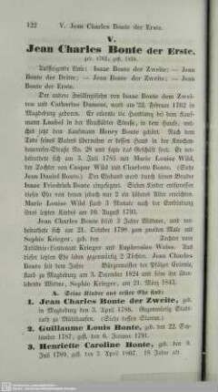 V. Jean Charles Bonte der Erste, geb. 1762; gest. 1824