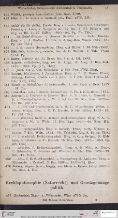 Rechtsphilosophie (Naturrecht) und Gesetzgebungspolitik (Nr. 471 - 545)