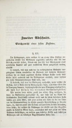 Zweiter Abschnitt. Gleichgewicht eines festen Systems.