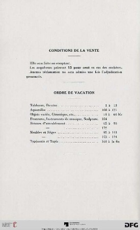 Ordre de vacation