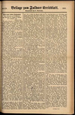 Zweite Ausgabe vom Samstag, den 03. November 1900.