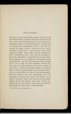 Für die Kunst