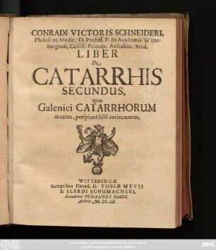 2: quo Galenici Catarrhorum meatus, perspicue falsi revincuntur