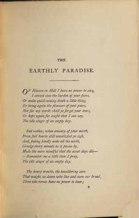 The poetical works of William Morris, I. The Earthly Paradise : A poem