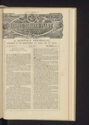 Cope's Tobacco Plant. No. 52. - Vol. I. July, 1874.