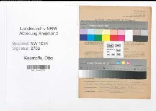 Entnazifizierung Otto Kaempffe , geb. 31.10.1877 (Major)