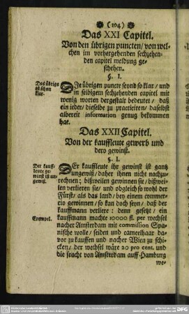 Das XXII. Capitel. Von der Kauffleute gewerb und dero gewinst