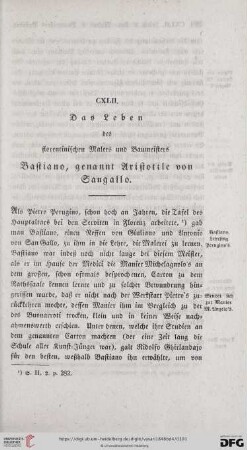 CXLII. Das Leben des florentinischen Malers und Baumeisters Bastiano, genannt Aristotile von Sangallo