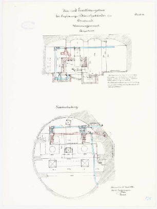 Regierungsgebäude, Stralsund Warmwasserheizanlage: Grundriss KG 1:100