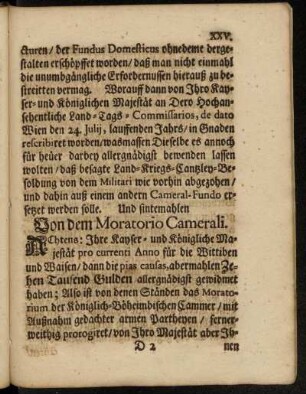 Von dem Moratorio Camerali