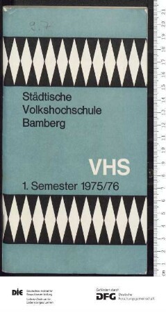 Programm 1. Semester 1975/1976