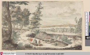 [Pfad rechts neben Bäumen; Path to the right of Trees]