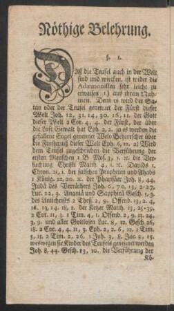Nöthige Belehrung