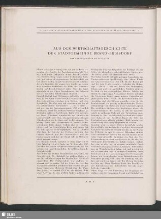 Aus Der Wirtschaftsgeschichte Der Stadtgemeinde Brand-Erbisdorf