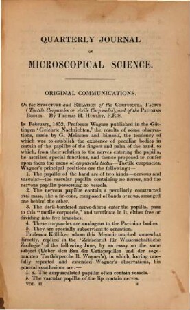 Quarterly journal of microscopical science. 2. 1854