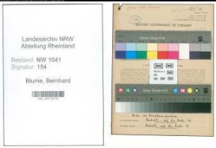 Entnazifizierung Bernhard Blume , geb. 18.08.1920 ()