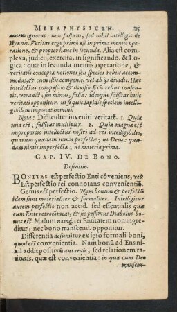 Cap. IV. De Bono.