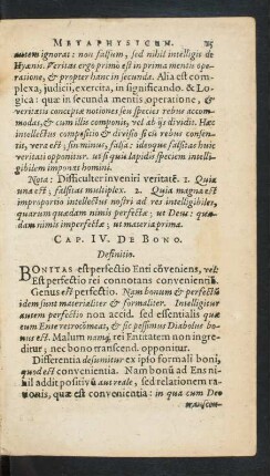 Cap. IV. De Bono.