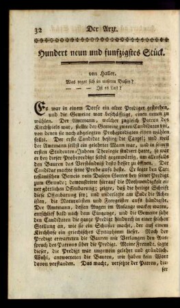Hundert neun und funfzigstes Stück