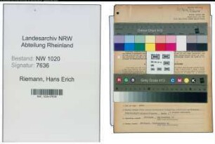 Entnazifizierung Hans Erich Riemann , geb. 06.03.1906 (Werkmeister)