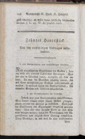 Zehntes Hauptstück. Von den wohlthätigen Verträgen insbesondere.