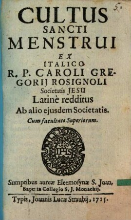 Cultus Sancti Menstrui