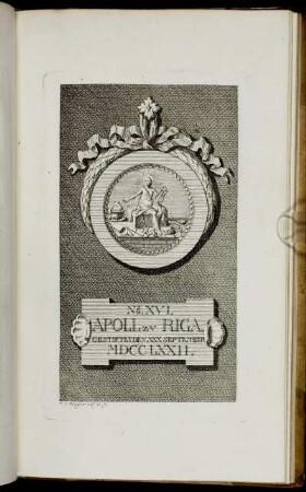 No. XVI. Apoll zu Riga. - No. XVII. Weisse Taube zu Neisse....