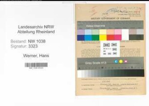 Entnazifizierung Hans Werner , geb. 16.08.1893 (Angestellter)