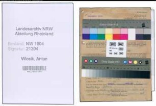 Entnazifizierung Anton Wlosik , geb. 09.12.1912 (Arbeiter)