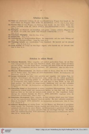 Arbeiten in edlem Metall (Nr. 931-942)