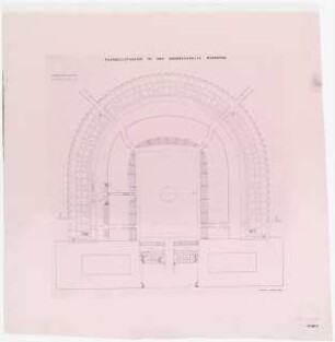 Fußballstadion in der Kongresshalle, Nürnberg: Grundriss Sockelgeschoss (mit Veränderungen gegenüber Inv.nr. 39685.3)