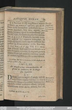 Caput. IIX. De Magistratibus extraordinariis, & primo de Dictatore, & de Magistro Equitum.