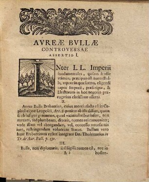 Dispvtatio ivris pvblici exhibens avreae bvllae controversias potiores