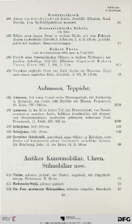 Aubusson, Teppiche (Nr. 495-499)