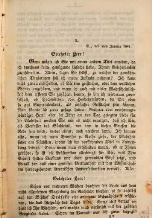 Briefe eines Rationalisten an den Verfasser der Schrift: "Der Bischof Dräseke und sein achtjähriges Wirken im Preußischen Staate"