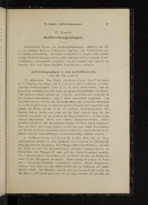 VI. Kapitel. Aufbereitungsanlagen.