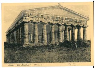 Paestum: Basilika, Westseite, mit Ergänzungen von Wolfgang Schöne 1952