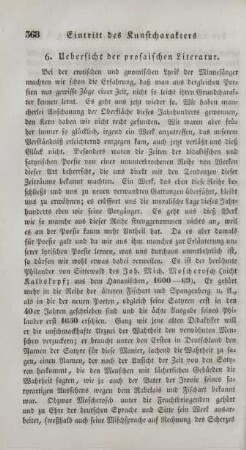 6. Uebersicht der prosaischen Literatur