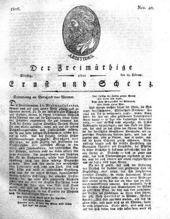 Nro. 40, Dienstag den 25. Februar 1806