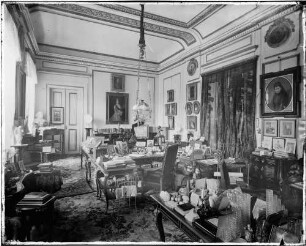 Karlsruhe Schloss Erdgeschoss im Corps de Logis Arbeitszimmer Ansicht nach Westen