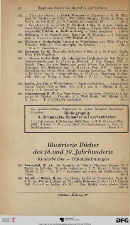 Illustrierte Bücher des 18. und 19. Jahrhunderts, Kinderbücher – Handzeichnungen (Nr. 465-599)