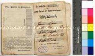 Mitgliedsbuch des Zentralverbands der Maurer Deutschlands für den Maurer Hermann Meyer aus Calbe (Saale)