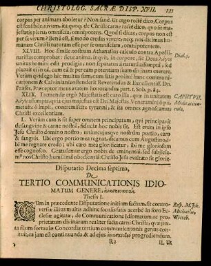 Disputatio Decima septima, De Tertio Communicationis Idiomatum Genere, anaskeuazike.