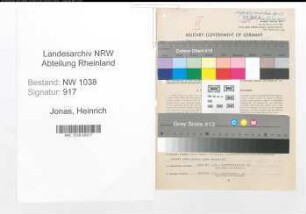 Entnazifizierung Heinrich Jonas , geb. 10.06.1890 (Angestellter)