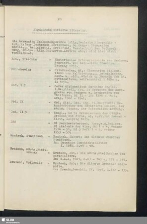 Abgekürzte zitierte Literatur