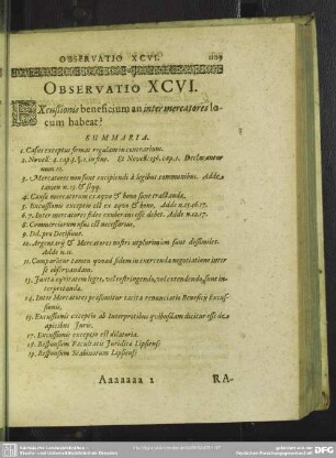 Observatio XCVI. Execussionis beneficium an inter mercatores locum habeat?